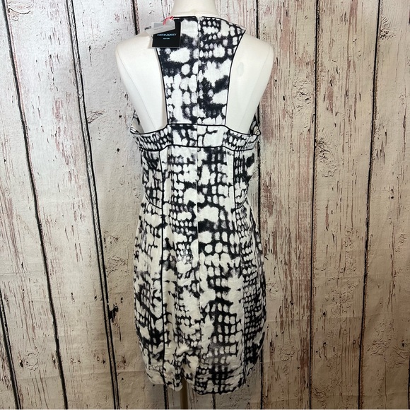 NEW NWT Cynthia Rowley Snakeskin Black/White Sleeveless 100% Linen Dress Size 14 - Picture 5 of 16